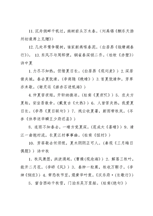初中古诗词名言警句大全(共31页)