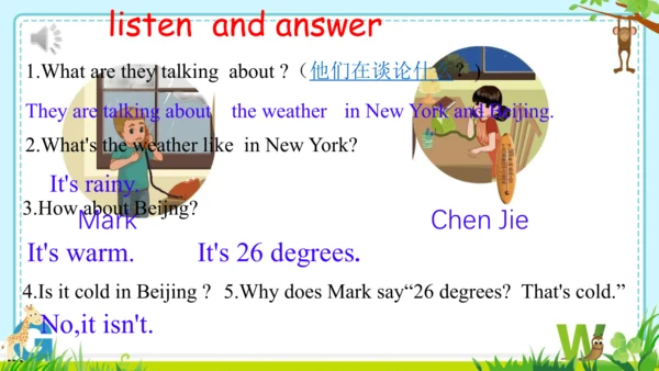Unit 3  Weather Part B  Let’s talk & read &write 课