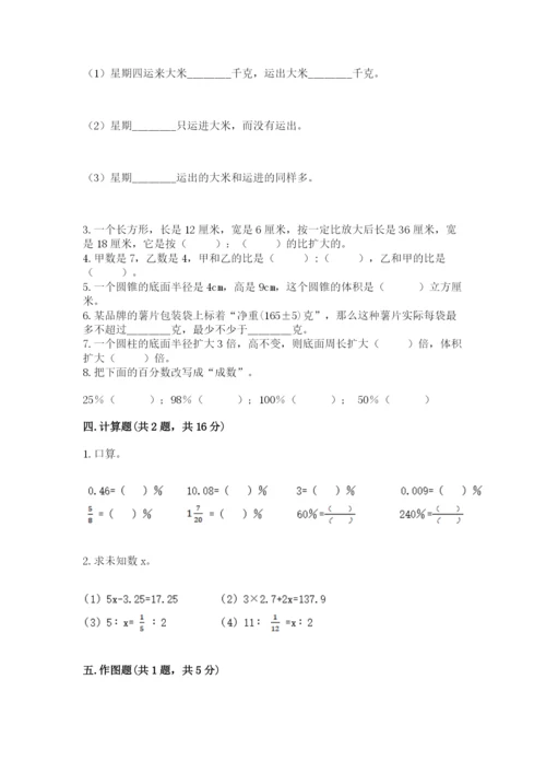 北师大版小学六年级下册数学期末检测试题及完整答案【精选题】.docx