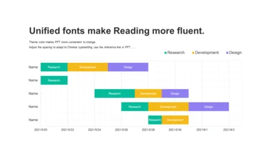 多色扁平PPT甘特图