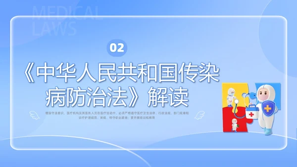 蓝色简约医院法律法规培训PPT课件