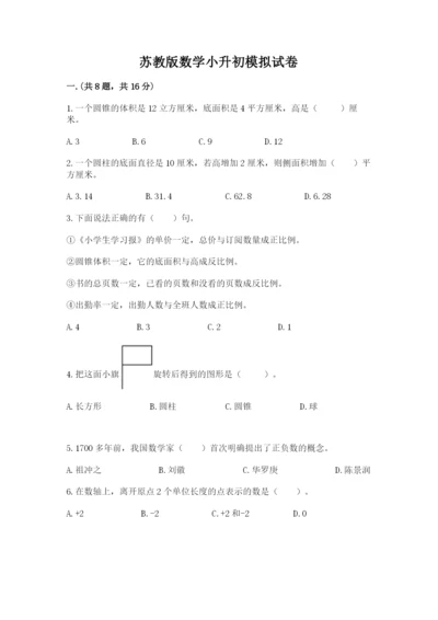 苏教版数学小升初模拟试卷（夺分金卷）.docx