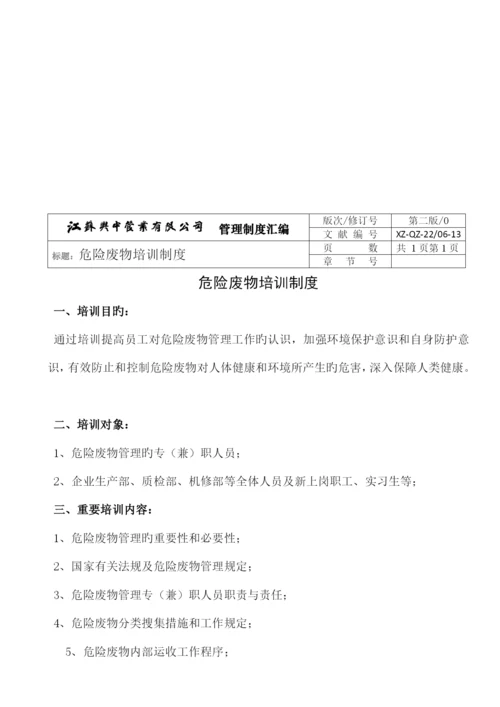 2023年危险废物管理制度汇编应急预案.docx