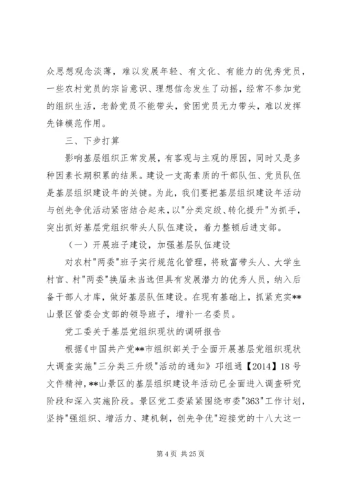 第一篇：党工委关于基层党组织现状的调研报告党工委关于基层党组织现状的调研报告.docx