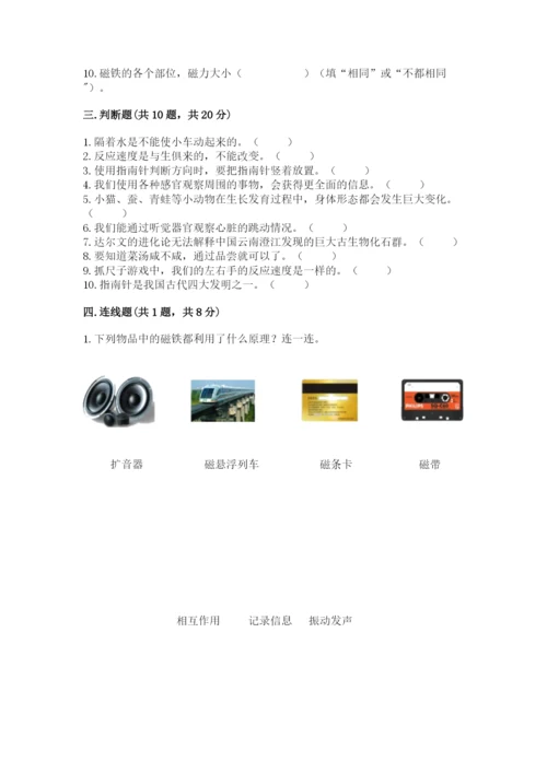 教科版二年级下册科学期末测试卷（word）.docx