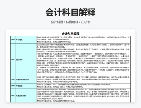 新会计准则会计科目表