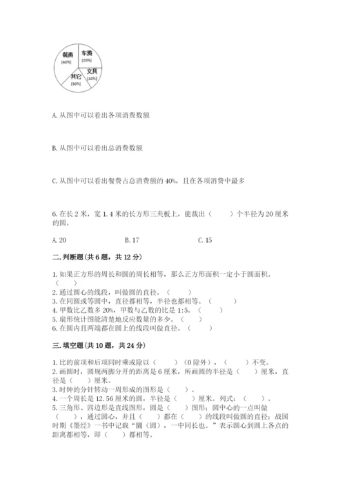 人教版六年级上册数学期末测试卷带答案（轻巧夺冠）.docx