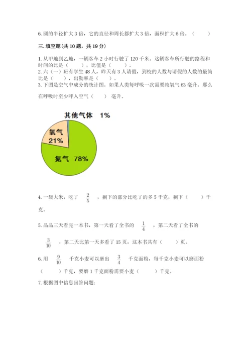 2022六年级上册数学期末考试试卷及答案（典优）.docx