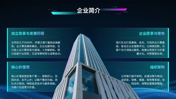 蓝紫色科技风科技公司行业展会PPT模版