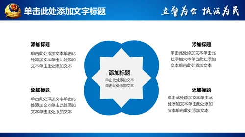 蓝色公安局警察交警队特警派出所民警PPT