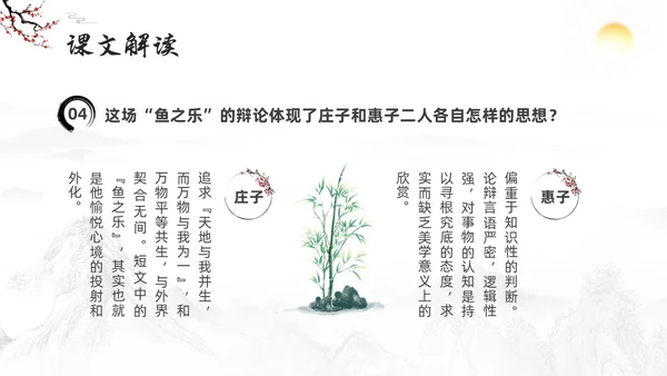 深色古风八年级下册语文庄子与惠子游于濠梁之上PPT模板宣传语文课件