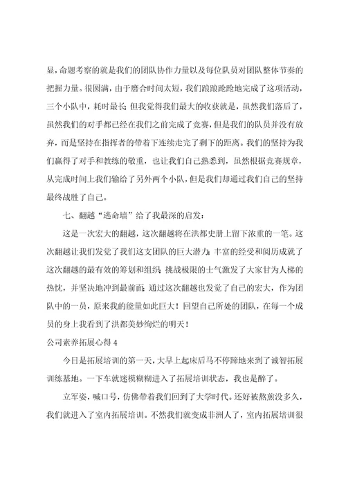 公司素质拓展心得