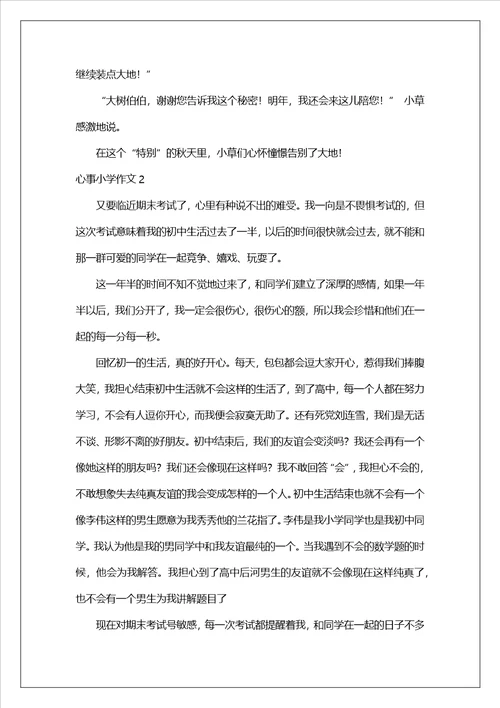 心事小学作文