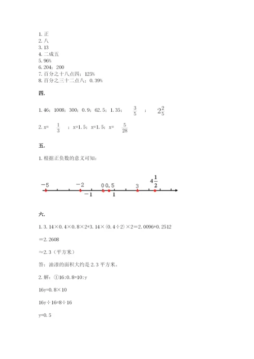 小学数学六年级下册竞赛试题附答案（名师推荐）.docx