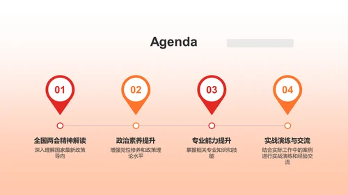 红色党政风深入学习贯彻全国两会精神PPT模板