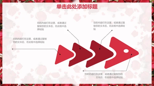 浓情七夕玫瑰花情人节通用PPT模版