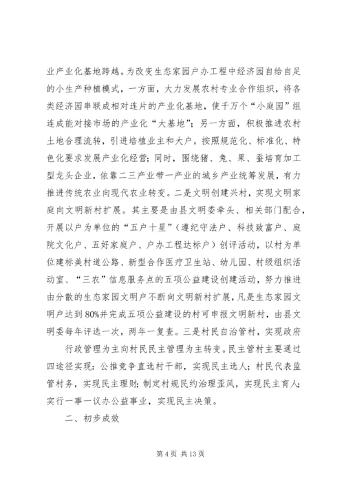 县探索社会主义新农村建设的工作汇报.docx