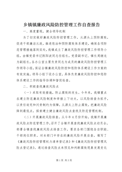 乡镇镇廉政风险防控管理工作自查报告.docx