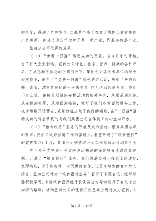 旅游公司工作总结及计划 (2).docx