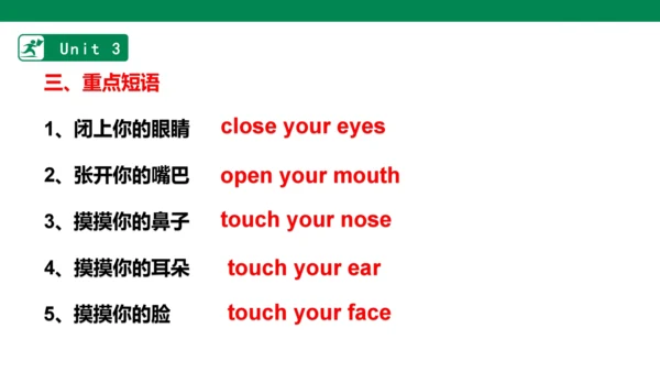 人教版(PEP)三年级上册Uint1-Unit3单元知识点总结课件（共17张PPT）