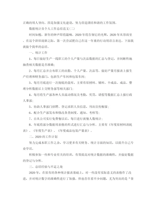 精编之数据统计员个人工作总结范文.docx