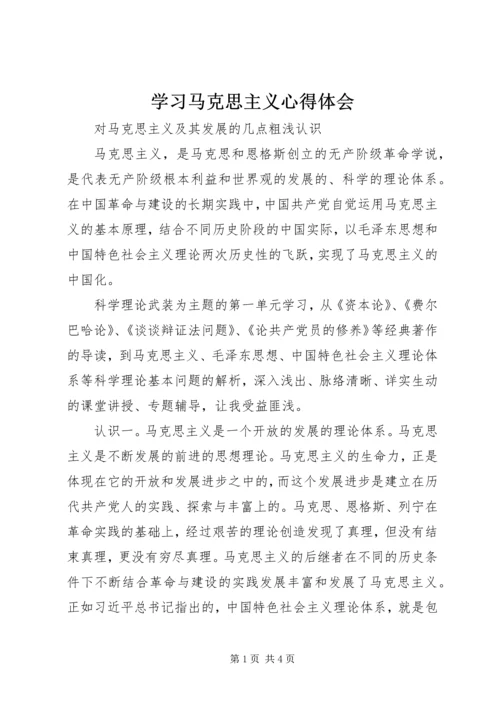 学习马克思主义心得体会 (6).docx