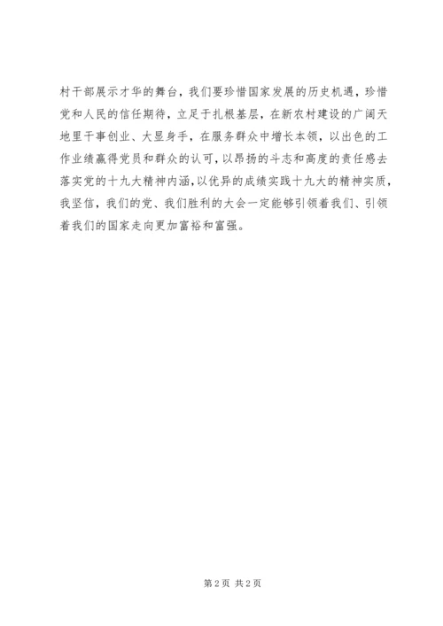 村干部十九大精神学习体会.docx