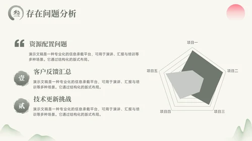 绿色中国风通用项目总结PPT模板