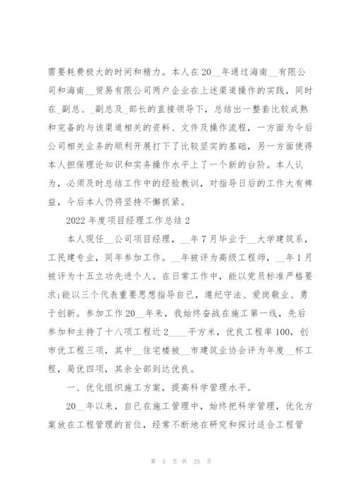 2022年度项目经理工作总结范文.docx