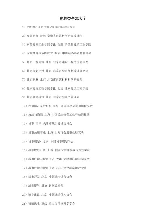 建筑类杂志大全.docx