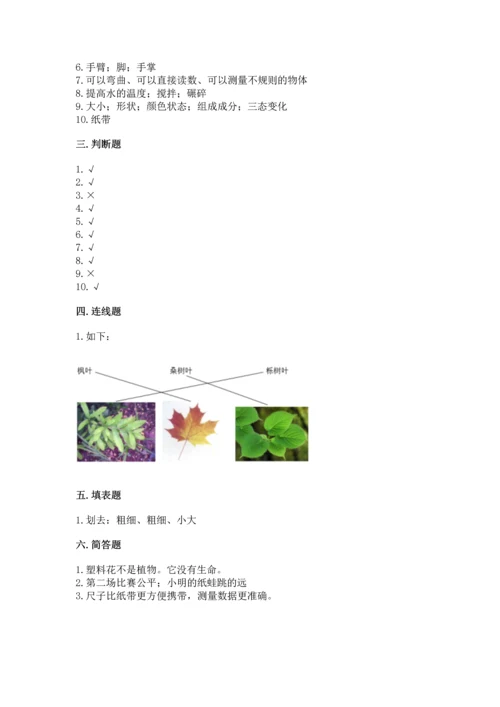 教科版一年级上册科学期末测试卷完整答案.docx