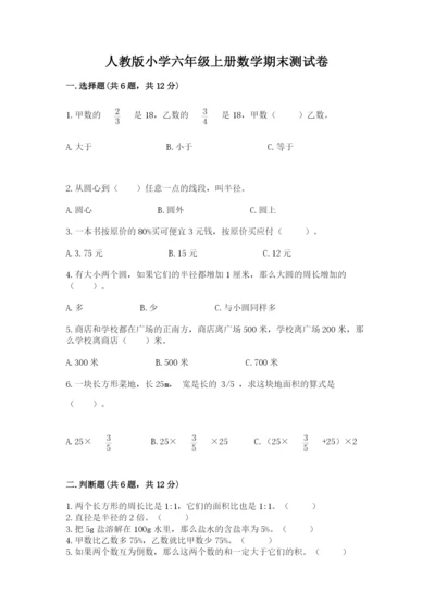 人教版小学六年级上册数学期末测试卷完美版.docx