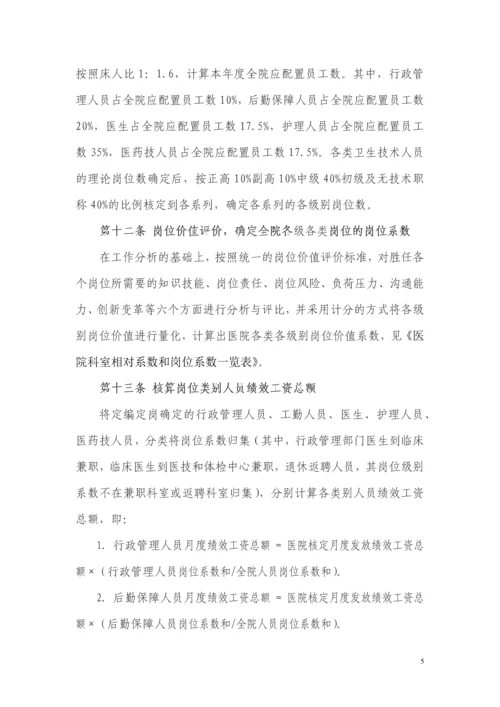 医院绩效工资管理实施方案.docx