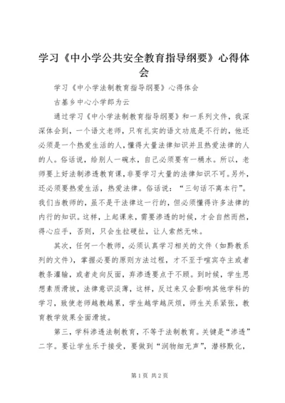 学习《中小学公共安全教育指导纲要》心得体会 (5).docx