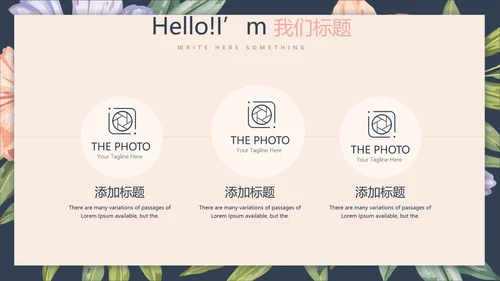 文艺小清新微立体述职报告通用PPT动态模板封面含PS