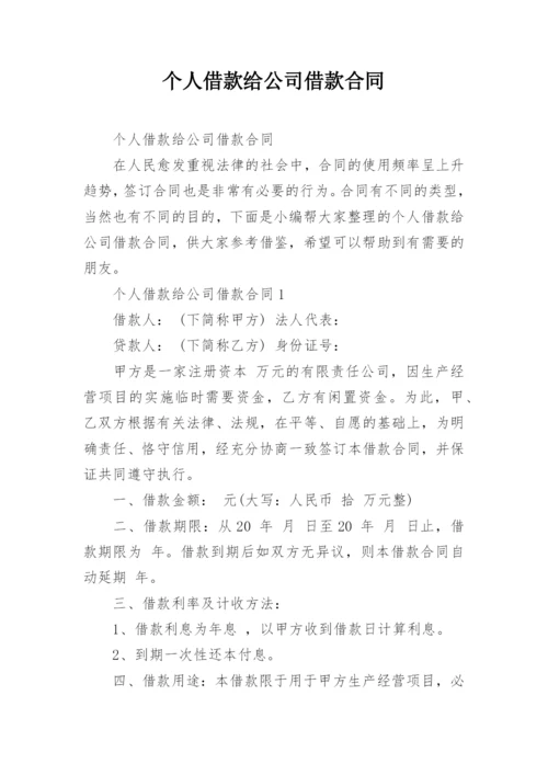 个人借款给公司借款合同.docx