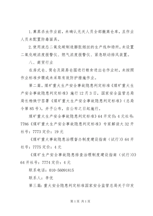 《工贸行业重大生产安全事故隐患判定标准.docx