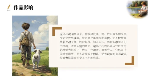 简约插画风苦儿流浪记读书分享会PPT课件