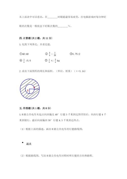 2022六年级上册数学期末考试试卷精品【满分必刷】.docx