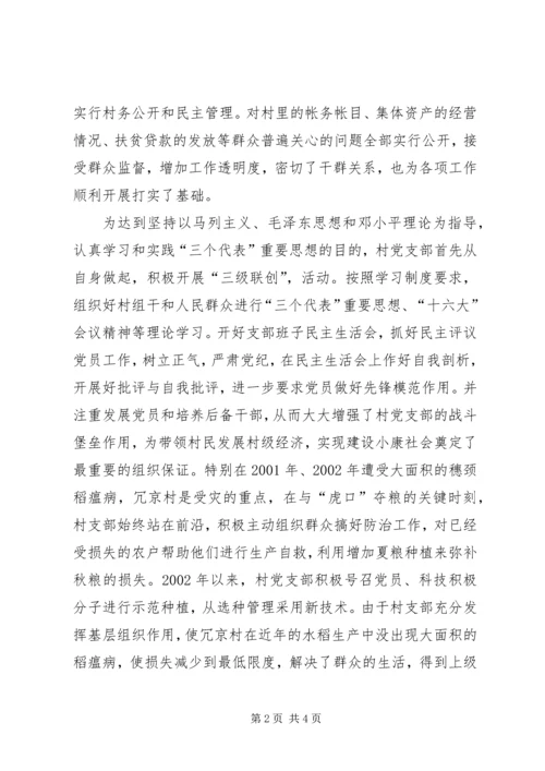 村党支部的创优活动汇报材料.docx