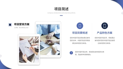 蓝色简约商务商业计划书项目招商合作ppt模板