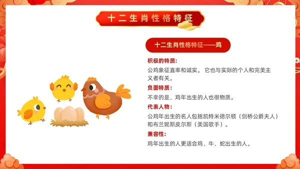 红色古风十二生肖介绍PPT模板龙年新年