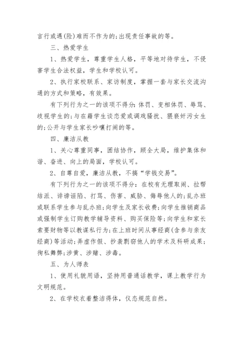 小学师德师风考核细则.docx