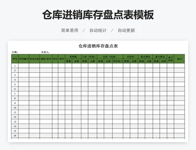 仓库进销库存盘点表模板
