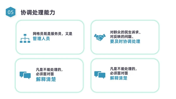 蓝色图形简约网格员培训培训PPt员工培训