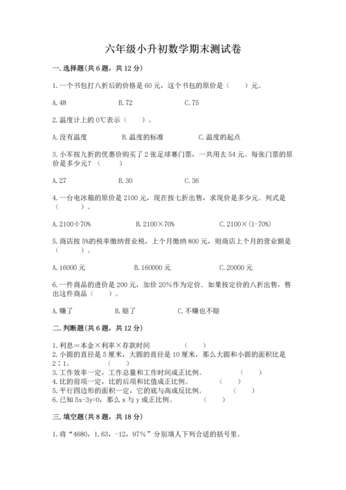 六年级小升初数学期末测试卷精品（各地真题）.docx