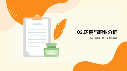 橙色插画职业生涯规划PPT模板
