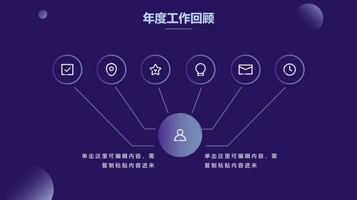 紫色渐变圆简约商务PPT模板