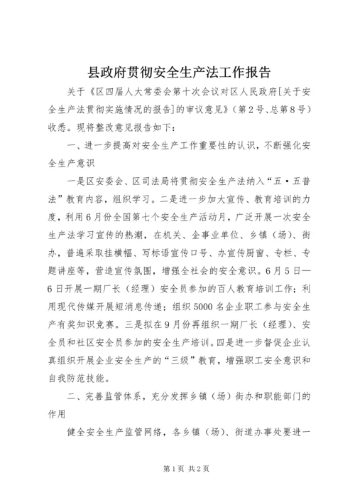 县政府贯彻安全生产法工作报告.docx