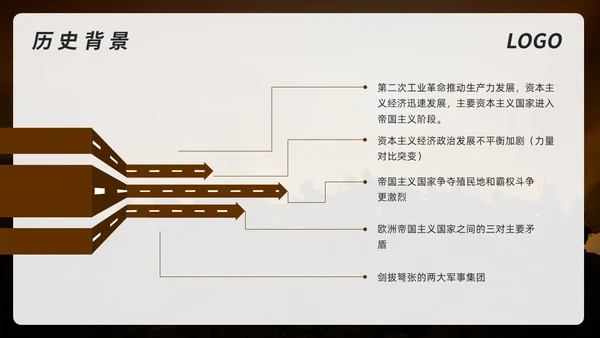 棕色简约初中历史九年级下PPT课件第一次世界大战PPT模板宣初中历史九年级下册